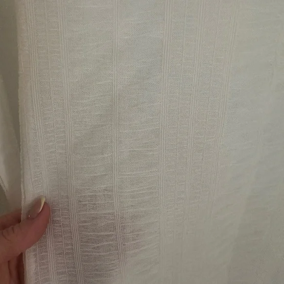 Dynamite Cream Sheer Ribbed Blouse - Picture 3 of 4